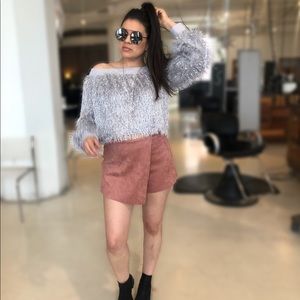 Faux Fall Suede Rose Skort